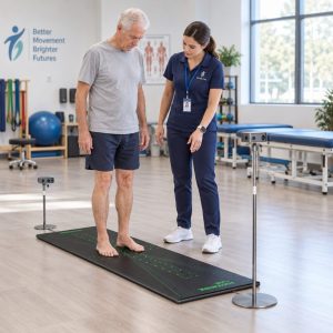 Foot assessment equipment in use - footwork lab