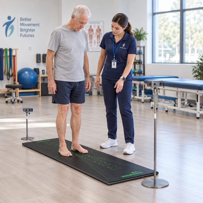 Foot assessment equipment in use - footwork lab