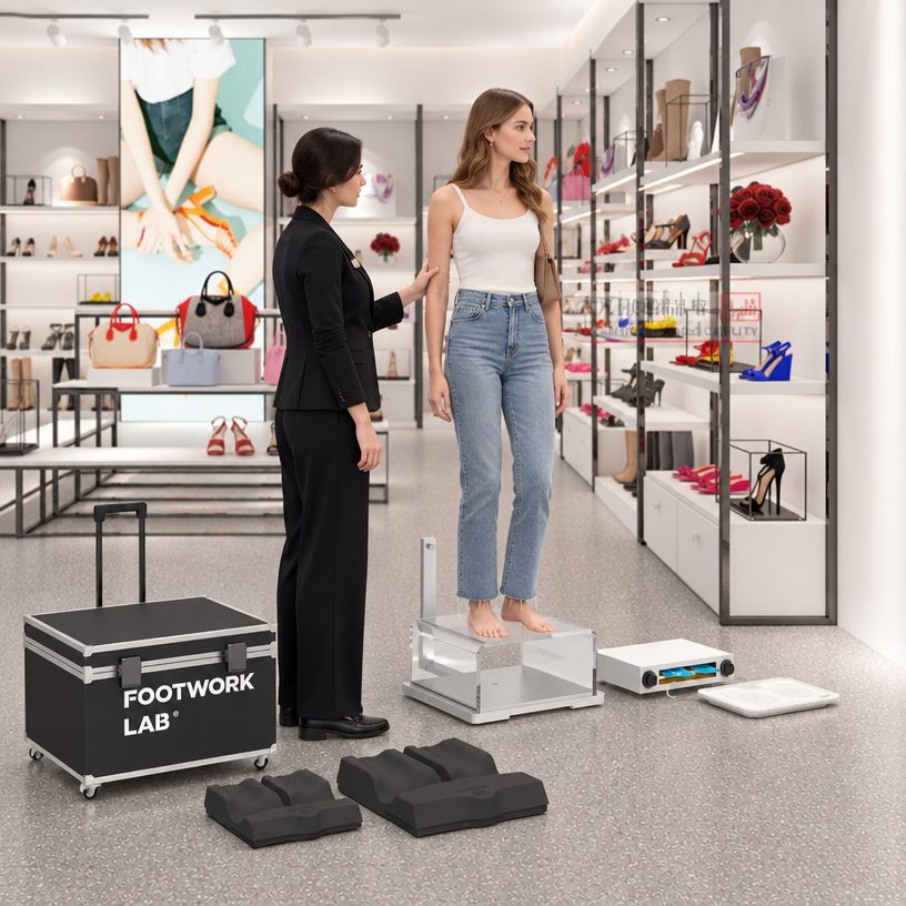 Foot assessment equipment in use — F2